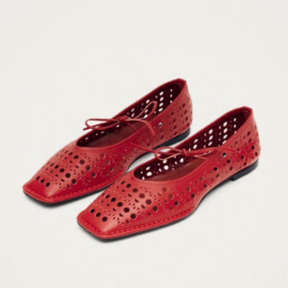 ALOHAS Sway Slit Leather Ballet Flats - Picture 5 of 9